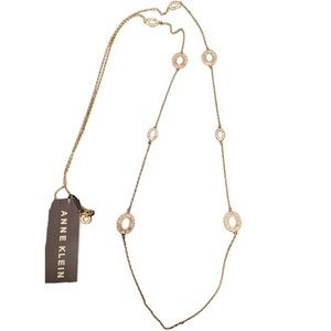 Gold CZ Oval Stations Necklace